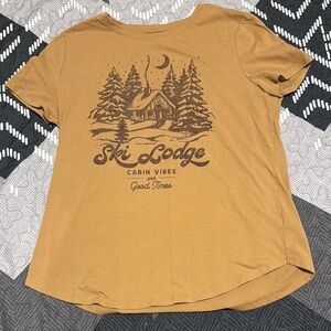 Ski Lodge Cabin Vibes T-Shirt - Brown